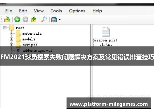 FM2021球员搜索失败问题解决方案及常见错误排查技巧